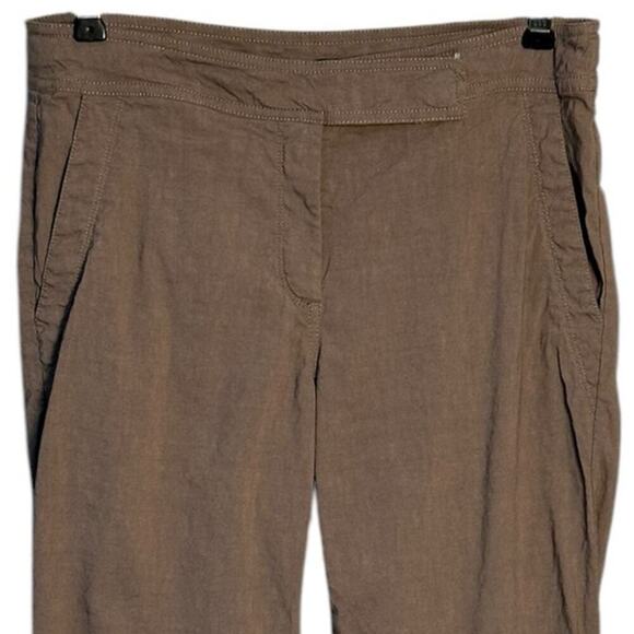 Eileen Fisher Sz 8 Linen Viscose Straight Leg Trouser Stretch Slacks Full Length - Picture 9 of 12